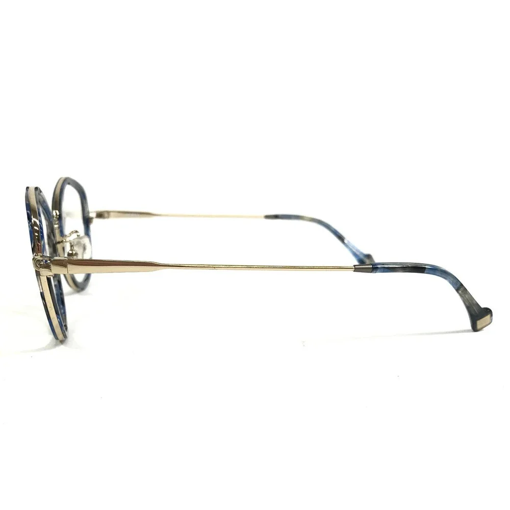 J.F. Rey Eyeglasses Frames JF2987 5520 Blue Brown Marble Gold Full Rim 49-21-143